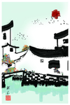 江南水乡 水墨装饰画