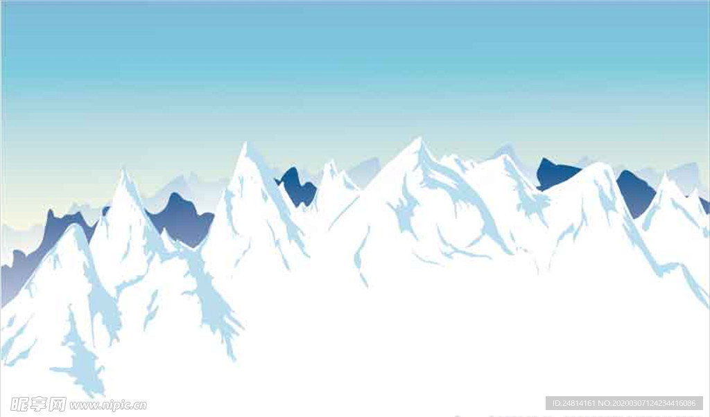 大雪山卡通设计背景素材