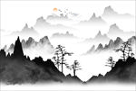 水墨山