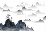 水墨山