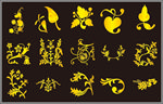 金色花边 花纹 边框 角花