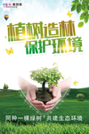 春季绿色植树节公益海报