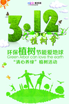 春季绿色植树节公益海报