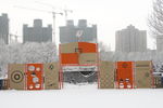 雪中公园一角