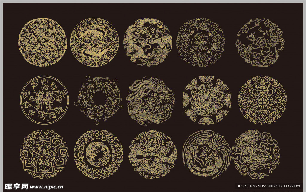 花纹图案 传统图案 圆形花纹