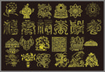 金色花纹 花边 边框 角花