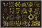金色花纹 花边 边框 角花