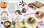 韩国冷面背景墙PSD模板下载