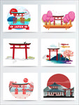 著名日本旅行景点图标