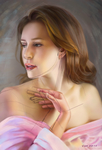 美女肖像绘画