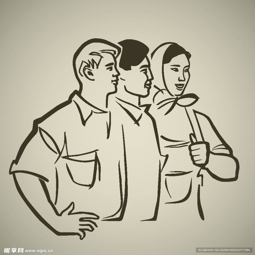 站一排的人好兄弟卡通素材