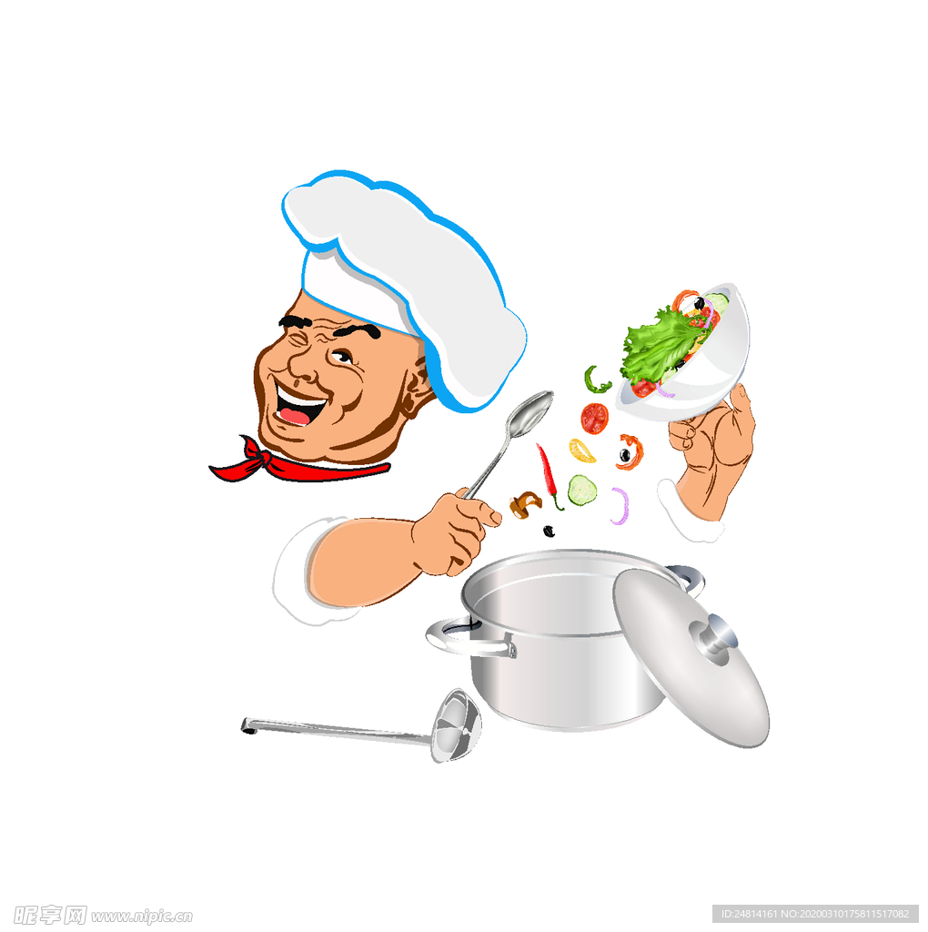 可爱卡通厨师做饭素材图