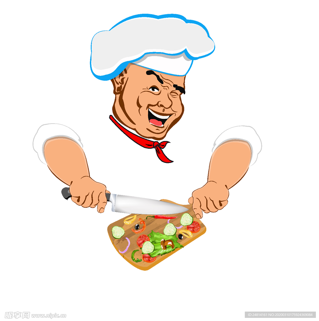 卡通厨师做饭素材设计