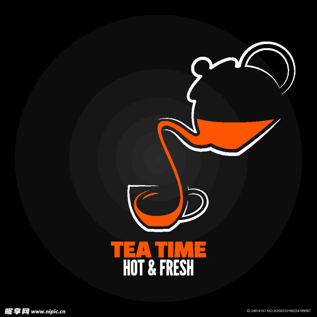 茶壶倒茶茶道茶叶销售符号图标