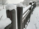 栏杆上的雪