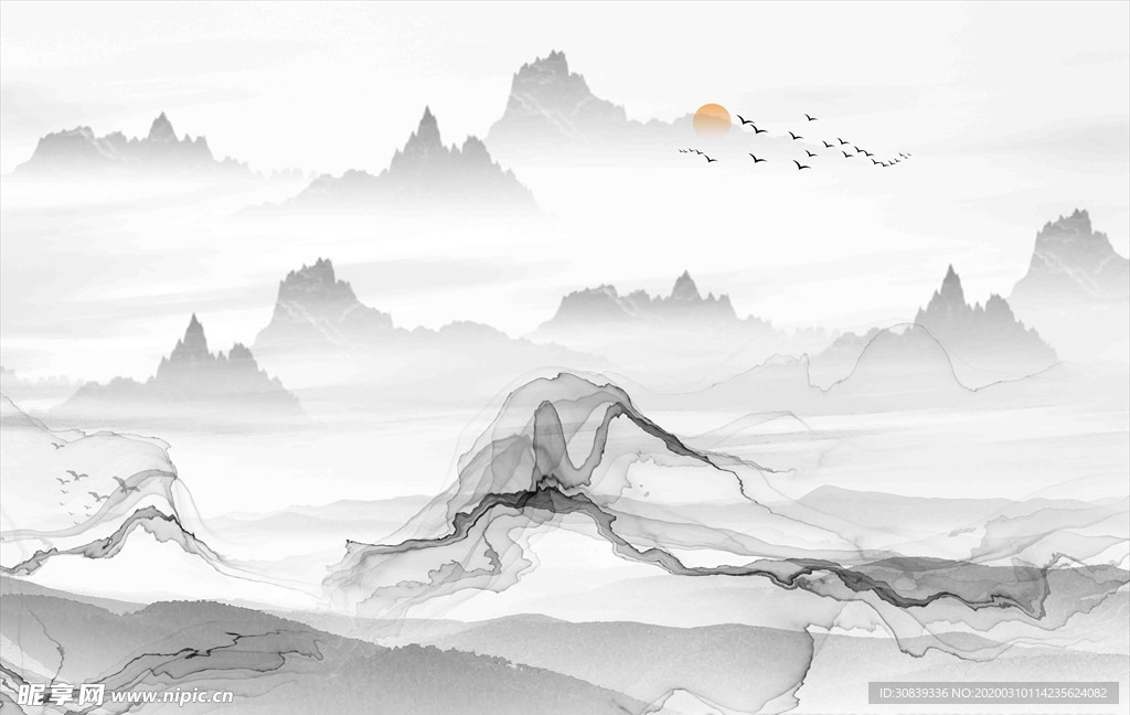 抽象山水画