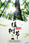 春季绿色植树节公益海报