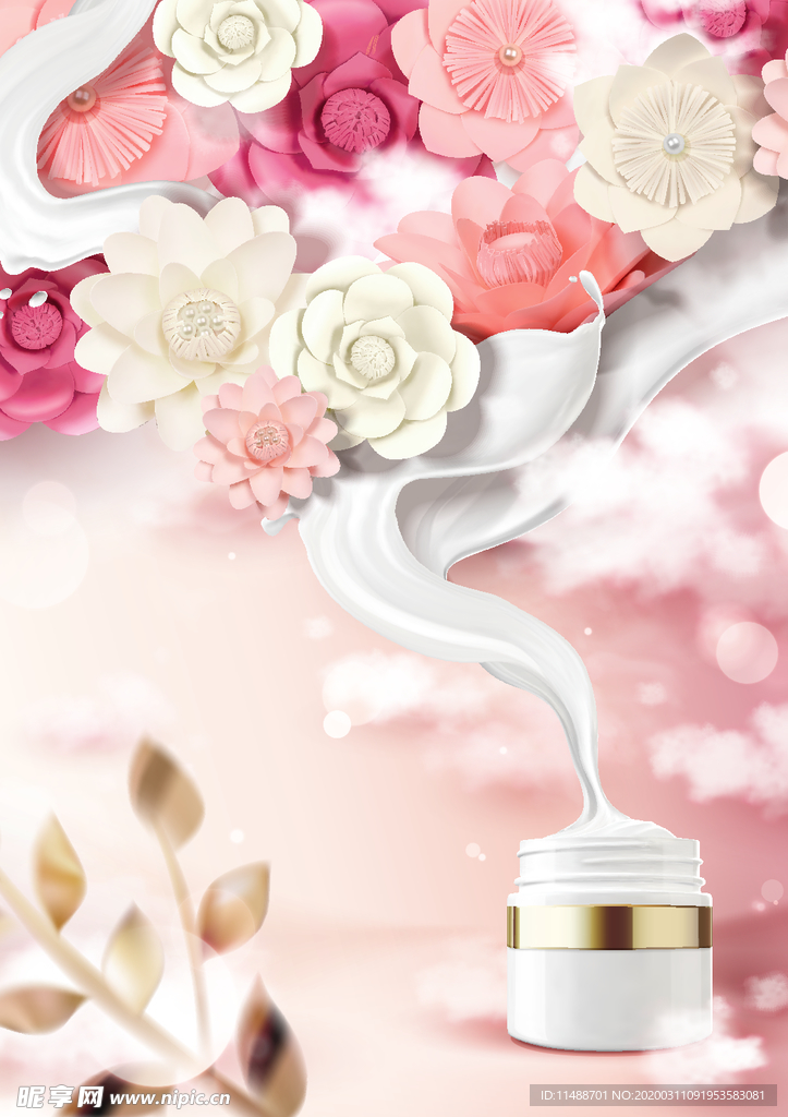 鲜花背景 化妆品背景 广告底图