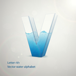 时尚卡通英文字母V字设计艺术字