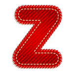 英文字母Z设计艺术字创意牛仔布