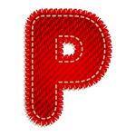 英文字母P设计艺术字创意牛仔