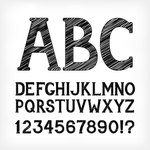 简约黑白英文字体设计字母数字