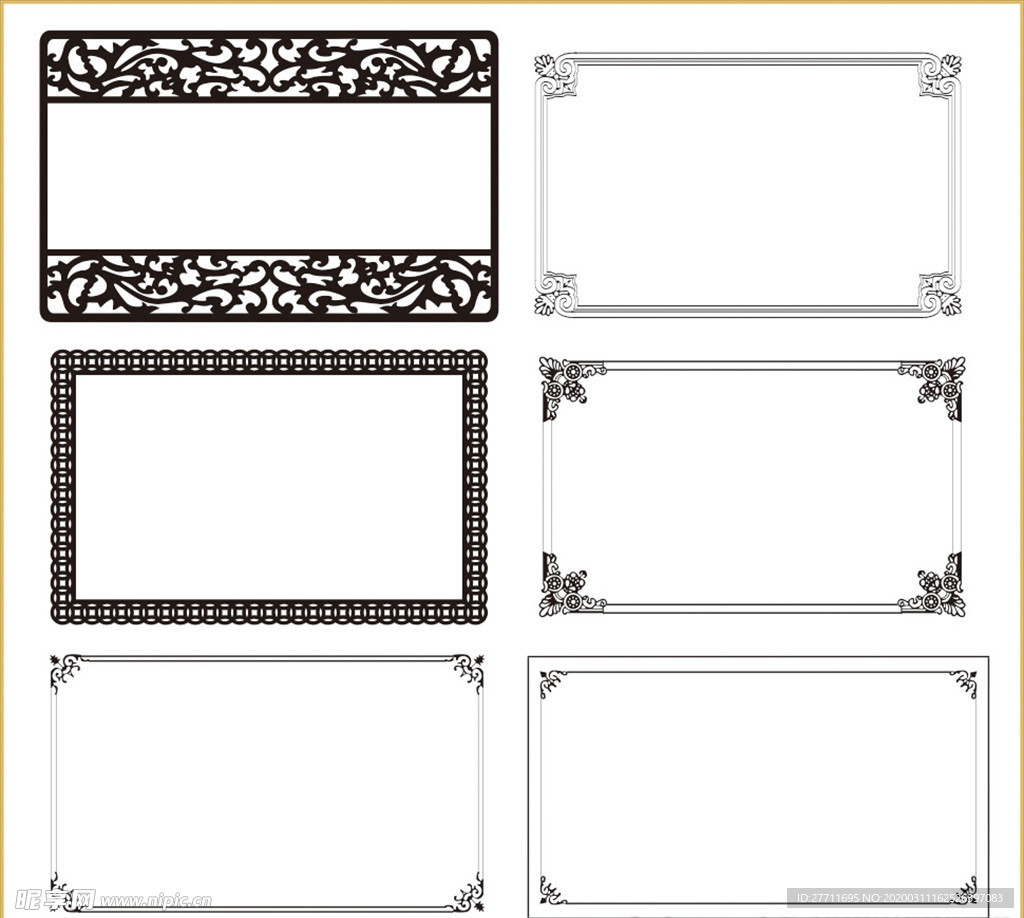 贵宾卡边框 VIP边框 镂空花