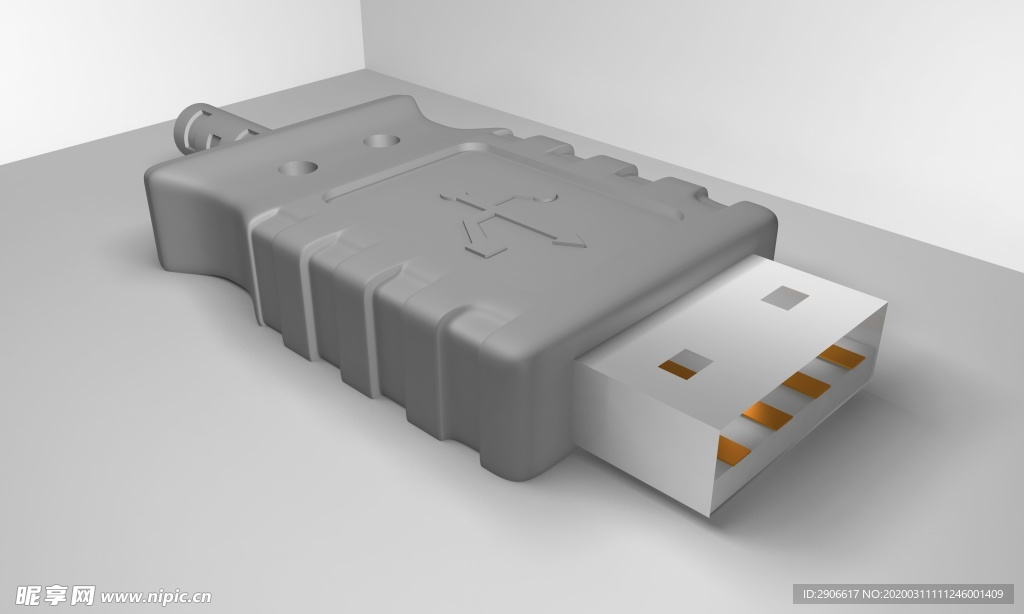 USB接口3D立体模型