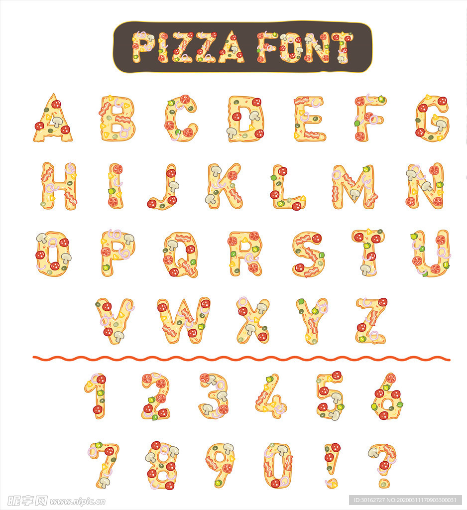 可爱24个英文字母字体设计