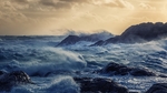 大海海浪海水天空风景