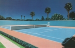 彩色球场插画背景