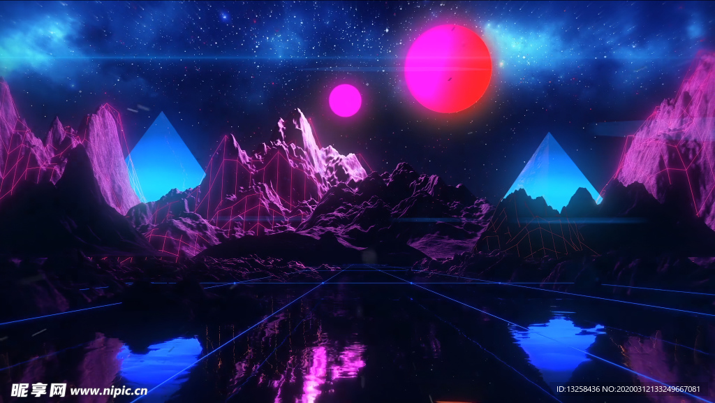 彩色插画动漫风景背景