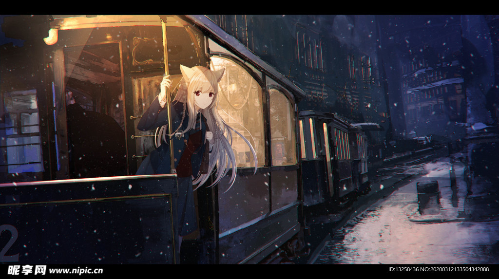 彩色动漫人物插画背景