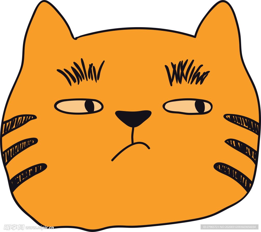 手绘卡通猫