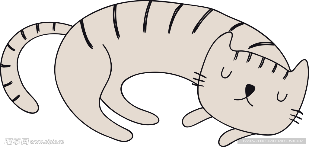 手绘卡通猫