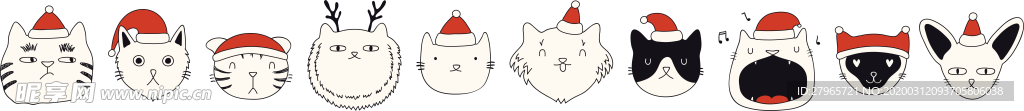 手绘卡通猫