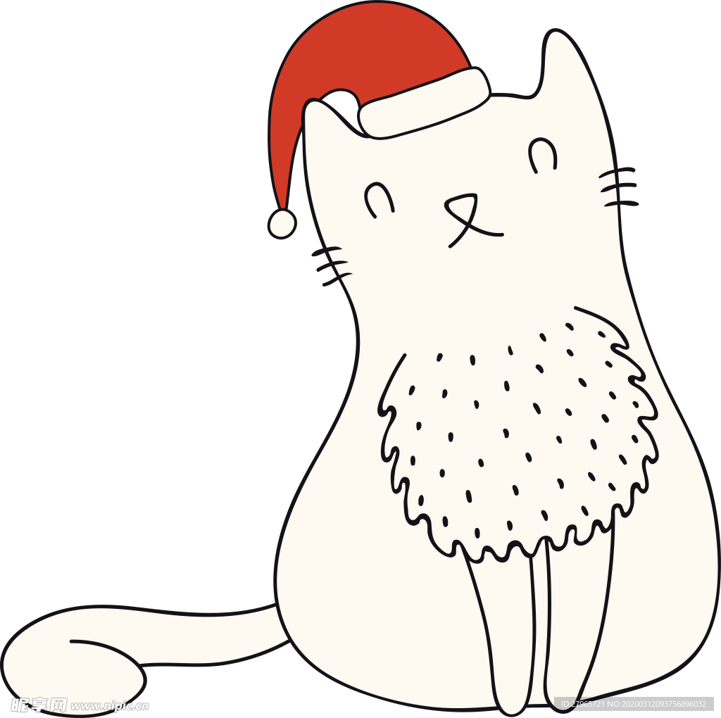 手绘卡通猫