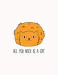 手绘卡通猫