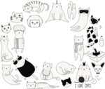 手绘卡通猫