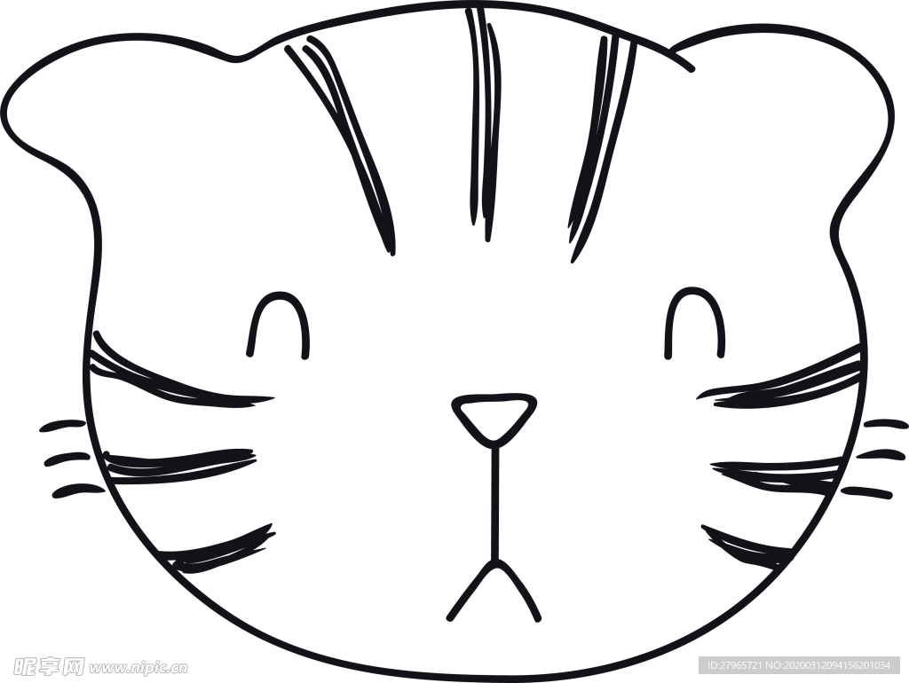 手绘卡通猫