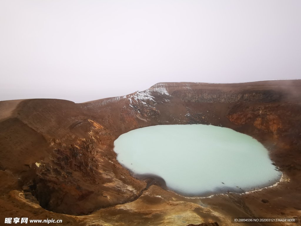 冰岛 Askja 火山 火山口