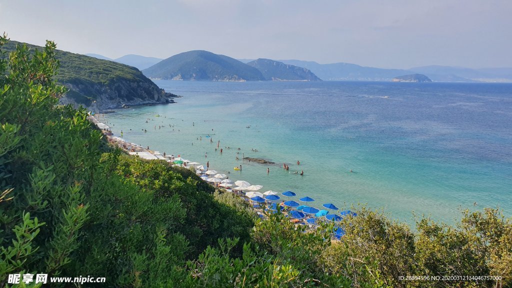 海 树 蓝色 迪基 水 希腊