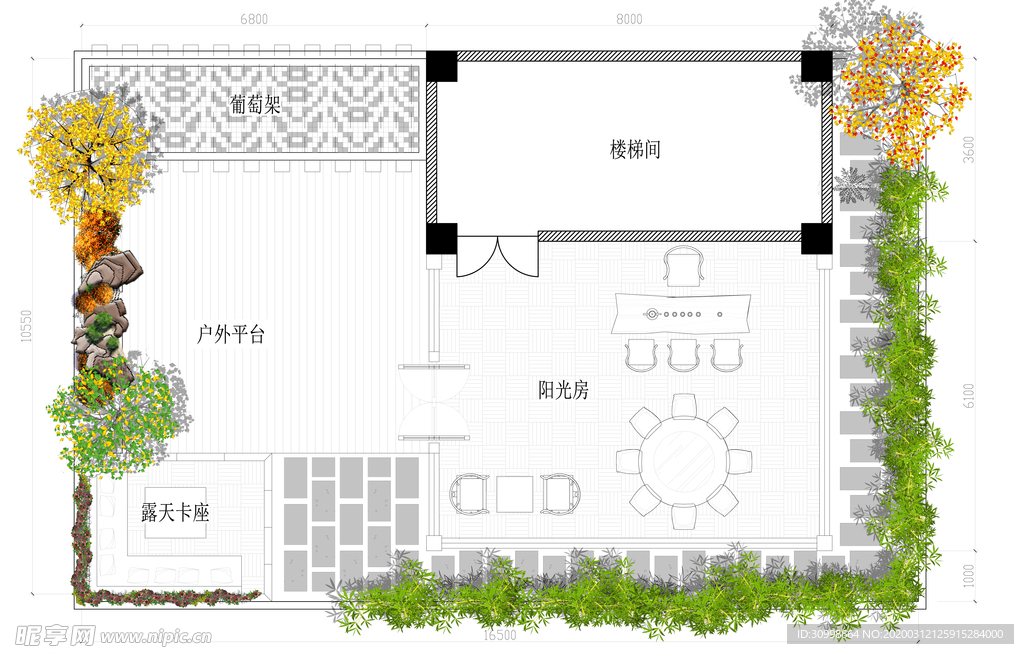 阳光天台效果图
