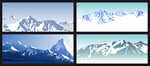 冬天下雪雪地背景雪山卡通设计