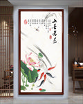 荷花图玄关画