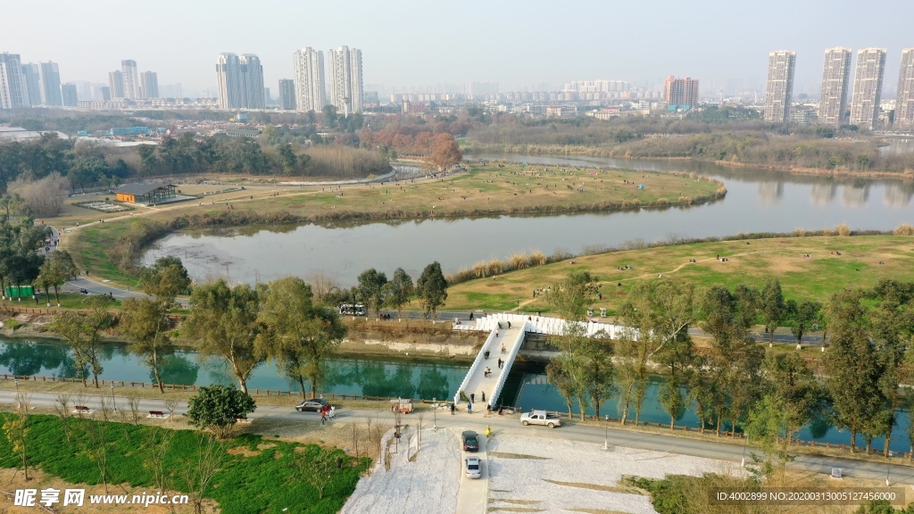 城市航拍风景宽幅