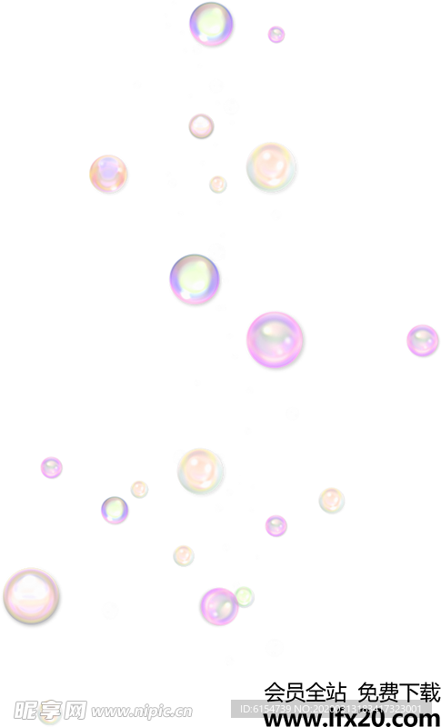彩色透明肥皂泡气泡水泡泡泡元素