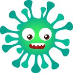 矢量免扣卡通病毒