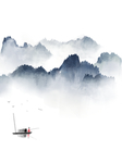水墨山水二联