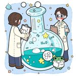 简笔画化学填色插画